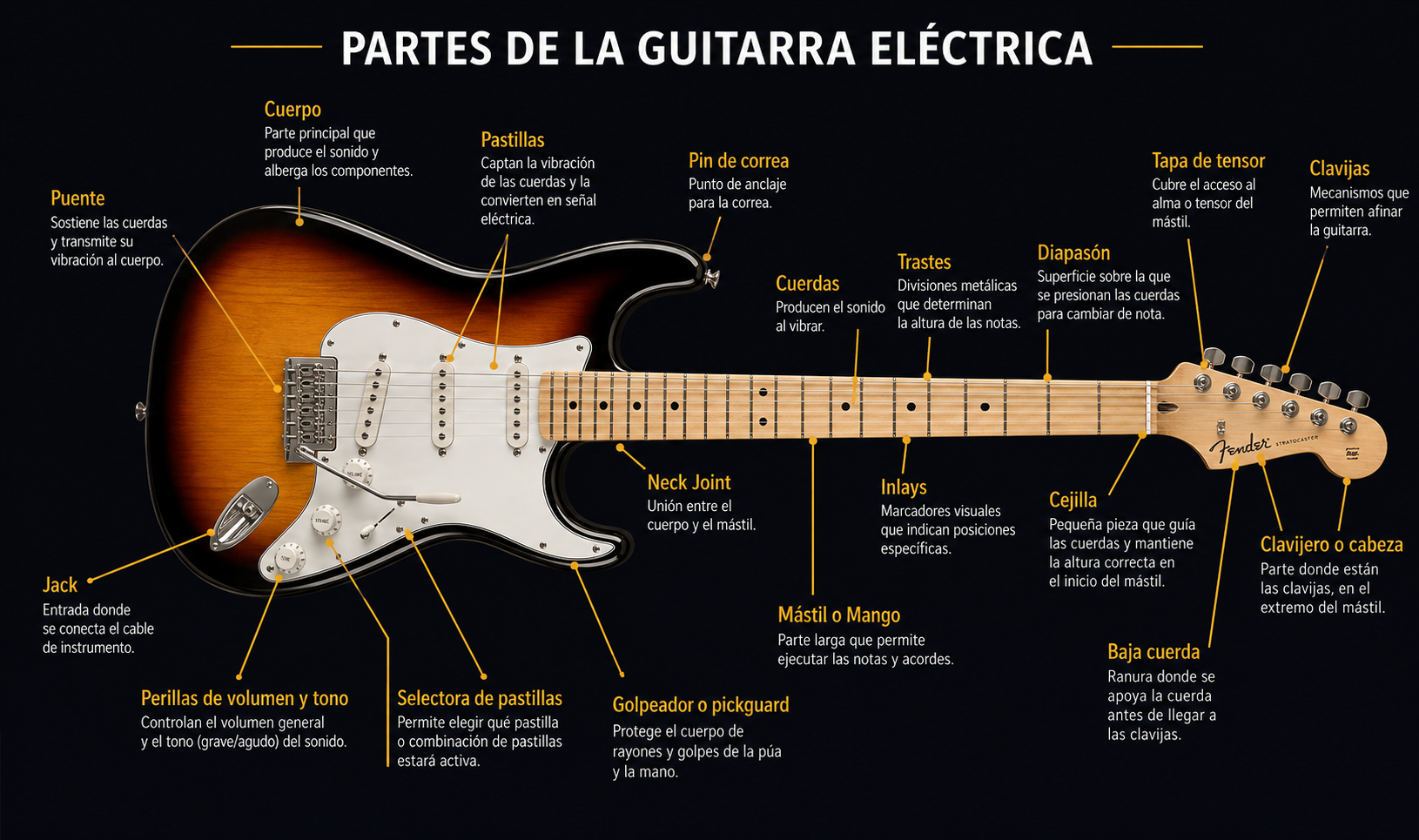 Partes de la Guitarra Eléctrica