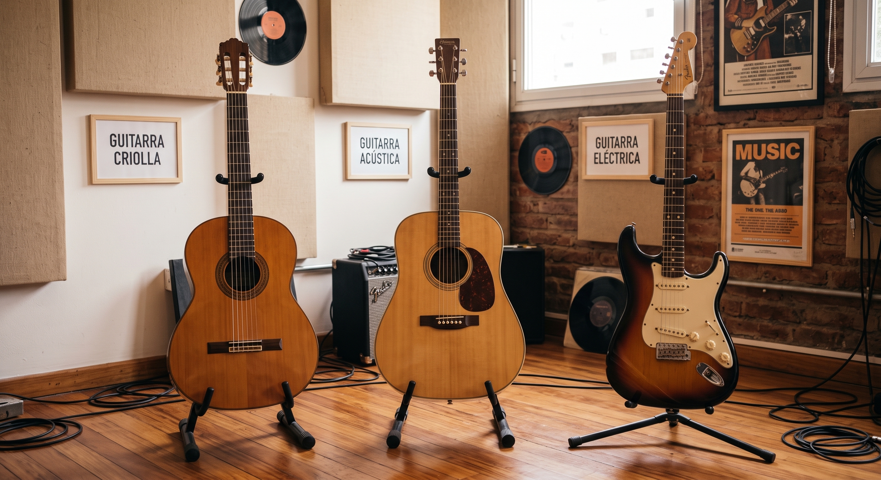 Comparativa: Guitarra Criolla, Guitarra Acústica y Guitarra Eléctrica